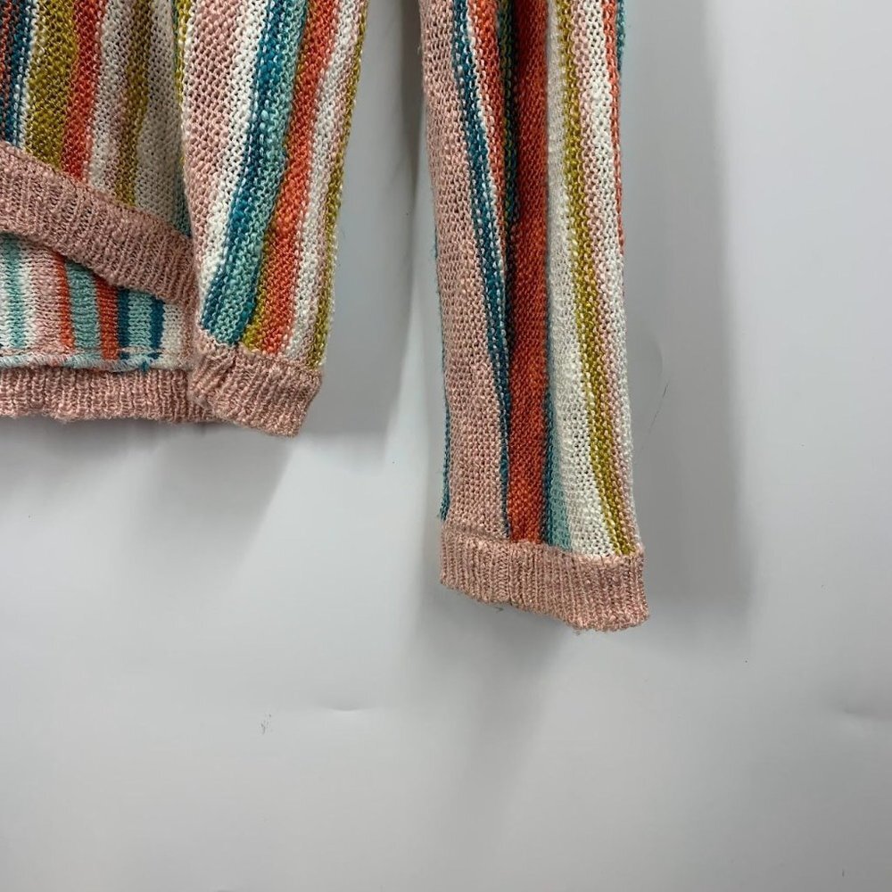 Hem & Thread Women's Rainbow Pastel Knit Long Sleeve Pullover Hoodie Size S - Picture 5 of 12